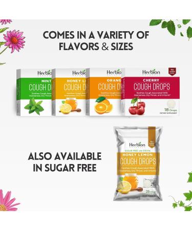 HERBION Naturals Cough Drops with Honey Lemon Flavor Dietary Supplement Soothes Cough for Adults and Children Over 6 Years 125 Lozenges Pack of 5 - Buy Online on GoSupps.com