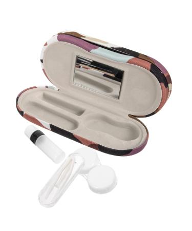 Hapinary 1 set of glasses case with double usage white glasses outdoor glasses hard shell glasses case contact lens container Schnapps glass plastic hard shell household travel