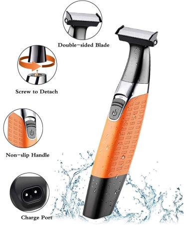 Buy Waterproof Electric Razor & Beard Trimmer for Men & Women - Cordless USB Rechargeable Hair Groomer in Orange - Buy Online on GoSupps.com