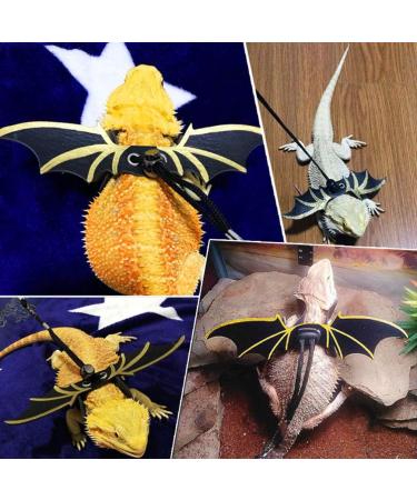 Balacoo Adjustable Reptile Leash Harness Reptile Lizard Harness with Devil Wings Hauling Cable Rope Bearded Dragon Accessories - Buy Online on GoSupps.com