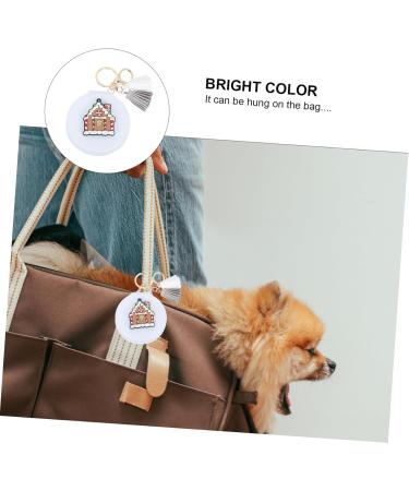 Beavorty 1Pc double mirror travel wallet keychain portable travel mirror Keychain Pendant Makeup Mirror Key Hanging Christmas Keychain carry white pu leather key chain White 8x8cm - Buy Online on GoSupps.com