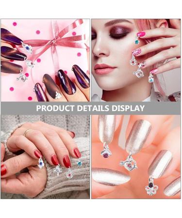 Lurrose 2 Boxes nail pendant nail DIY pendant punch nail piercing charms nail art piercing jewelry metal nail art charms nail accessories nail art decor perforation drill alloy 3d - Buy Online on GoSupps.com