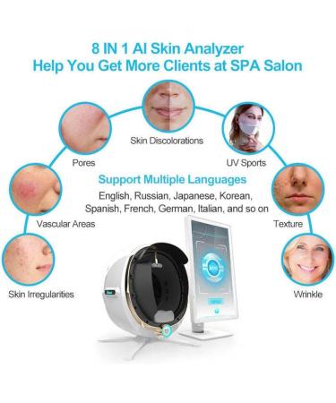 Analyseur de Peau Professionnel 3D analyseur d'humidit du Visage quipement de beaut avec imagerie 8 spectres for Une valuation pr cise de la Peau(Black) Noir - Buy Online on GoSupps.com