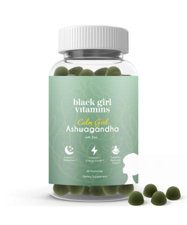 Black Girl Vitamins Calm Girl Ashwagandha + Zinc Gummies Stress Support Promotes Relaxation & Mental Clarity Supports Sleep & Immune Health Doctor-Formulated Daily Vegan Supplement