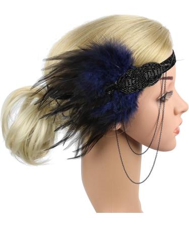 Iwobi Gatsby Feather Headband | Vintage Flapper Party Accessory | Classic Theme Accessories - Buy Online on GoSupps.com