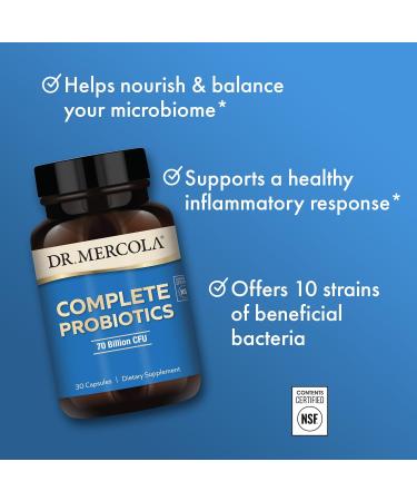 Dr. Mercola Complete Probiotics - 70 Billion CFU (30 Capsules) - Buy Online on GoSupps.com