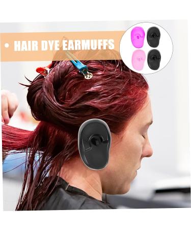Healeved 4pcs Black Hair Dye Earmuffs - Silicone Ear Covers for Salon Baking, Oil & Hair Color Protection - Buy Online on GoSupps.com
