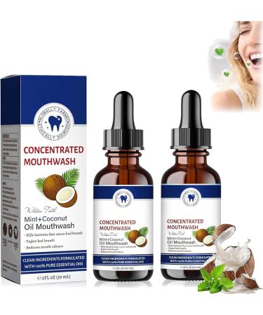 Bain de bouche l'huile de noix de coco fra che - 59 ml - Bain de bouche l'huile de noix de coco pour les dents - Bain de bouche la menthe et la noix de coco - Bain de bouche blanchissant (2)