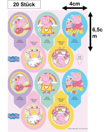 Dekozauber24 Edible Picks Peppa Pig - 20 Cake Decoration Pins for Muffins & Cupcakes | 6.5 x 4 cm | International Shipping Available - Buy Online on GoSupps.com
