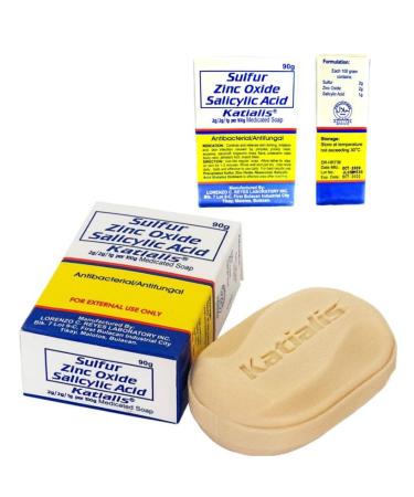 Sulfur Zinc Oxide Salicylic Acid Anti Fungal Anti Bacterial Soap - Pack of 2 (90g each) - Buy Online on GoSupps.com