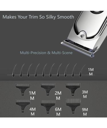Premium Beard Trimmer for Men - Cordless Barber Clipper Kit & T Blade Trimmer - Adjustable Electric Razor for Mustache & Body Hair - Perfect Men's Gift in Silver - Buy Online on GoSupps.com
