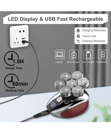 Ultimate 7D Head Shaver for Bald Men - 5 in 1 Waterproof Electric Shaving Kit with LED Display - Buy Online on GoSupps.com