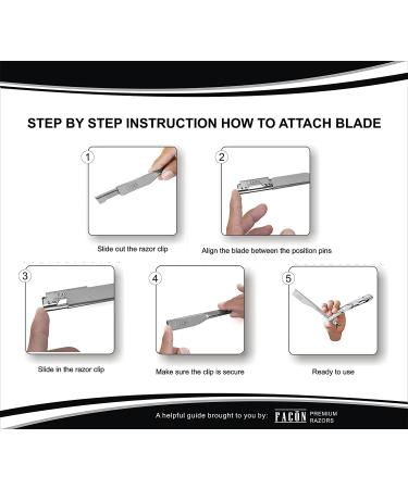 Facn Professional Marble Straight Edge Barber Razor | 100 Blades Included | Salon Quality Cut Throat Shavette - Buy Online on GoSupps.com