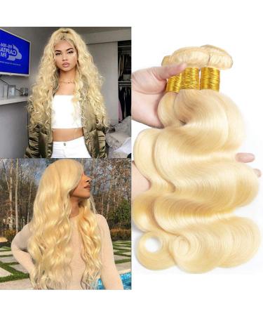 613 Bundles Blonde Bundles Human Hair 20 22 24 Inch 613 Human Hair Bundles 100% Unprocessed 10A Grade Brazilian Virgin Human Hair Bundles Body Wave Bundles 20" 22" 24" 613 blonde bundles