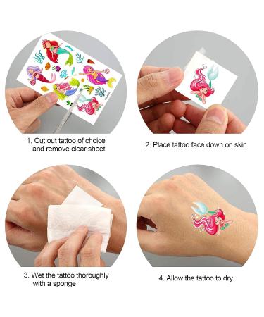 Konsait Mermaid Tattoos for Kids - 188+ Cute Temporary Body Stickers for Girls & Boys | Children Birthday Party Favors & Goodie Bag Fillers - Buy Online on GoSupps.com