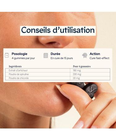 EPYCURE - Sugar-free Detoxifying Gummies - Fight against Weightgain Fatigue Skin Problems & Digestion - 100% Natural - Artichoke Chicory Spirulina - 15 Days - Vegan - Made in France - Buy Online on GoSupps.com