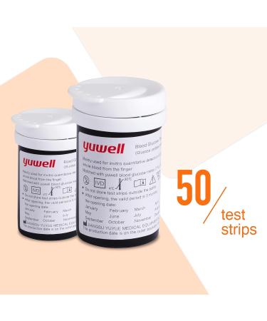 Yuwell Blood Glucose Test Strips & Lancets 50pcs (Model 582 & 710) - Diabetes Test Strips for Yuwell Glucose Meter 582 & 710 - Buy Online on GoSupps.com