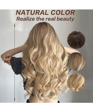 Esmee Long Curly Blonde Wig for Women - Natural Synthetic Heat-Resistant Hair for Daily Party & Cosplay - Brown Ombre Blonde - Buy Online on GoSupps.com