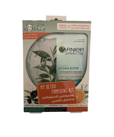 Garnier skin active face mask 4 in 1 detox pampering kit - Buy Online on GoSupps.com