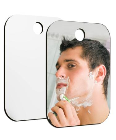 Unbreakable shower mirror fogless for shaving fog proof shave (Medium 2PCS 8x10) Shatterproof Travel Makeup camping Mirrors Wall Hanging Mirror Bathroom Portable Lightness Handheld Mirror locker 2 Pack(8x10)