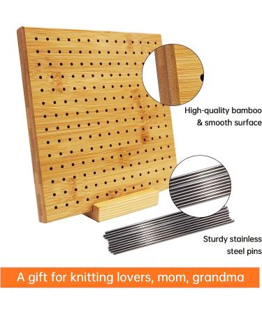 Handcrafted Bamboo Crochet Blocking Board Kit with Stainless Steel Pins - Ideal for Knitting, Crochet, and Granny Squares - Perfect Gifts for Mothers and Grandmothers - 7.8 x 7.8 inches - Buy Online on GoSupps.com
