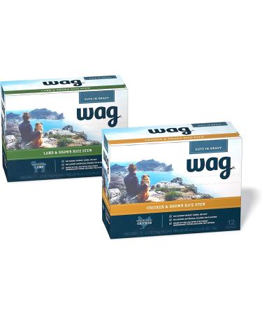 Amazon Brand Wag Wet Dog Food Topper Variety Pack - Chicken Lamb & Brown Rice Stew - 5.3 oz Pouches (Pack of 24) - Buy Online on GoSupps.com