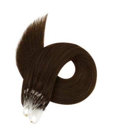 Ugeat Microring Loop Hair Extensions - Real Brown Remy Hair 45cm 50 Strands - #4 Brown Microring Extensions - Buy Online on GoSupps.com