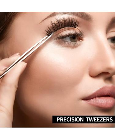 3-Piece Straight Pointed Tip Tweezers Set for Eyelash Extensions and Blackhead Removal - Classic Style 5.31 Inch - Precision Eyebrow Splinter - Lash Tweezers - 3 Count - Buy Online on GoSupps.com