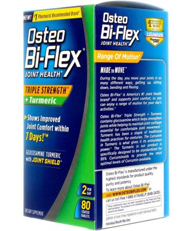 Osteo Bi-Flex Joint Health Triple Strength + Turmeric - 80 Coated Tablets - Buy Online on GoSupps.com