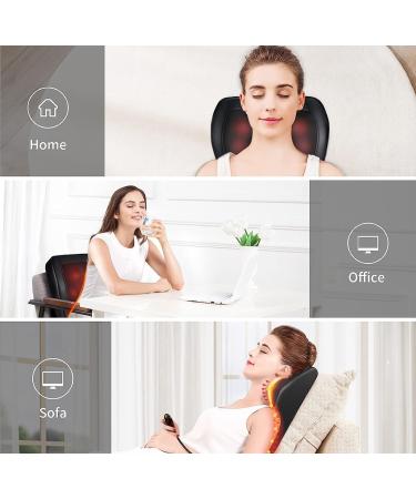 Omassa Neck Massager with Heat | 3D Shiatsu Massage Device for Back Neck & Legs | Pain Relief Gift for Men & Women - R8 Black - Buy Online on GoSupps.com
