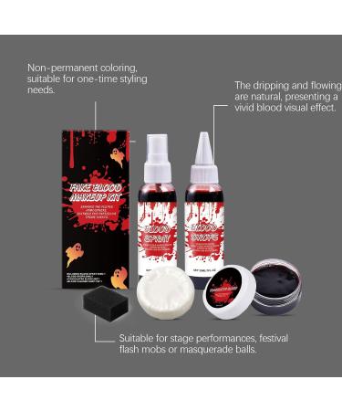  WJnflQN Fake blood kit drops and coagulated gel with cleansing soap washable zombie vampire costume accessories for film cosplay theme party photo prop stage - Buy Online on GoSupps.com
