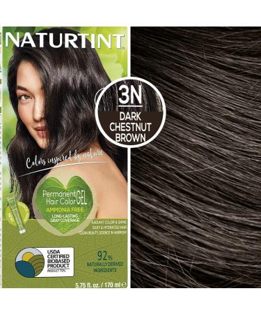 Naturtint Permanent Hair Color 3N Dark Chestnut Brown (Pack of 6) Ammonia Free Vegan Cruelty Free up to 100% Gray Coverage Long Lasting Results 5.58 Fl Oz (Pack of 6) Dark Chestnut Brown