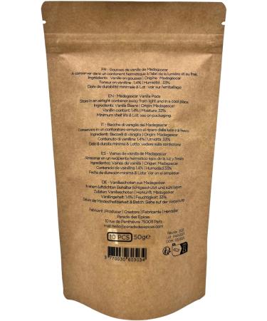 10 Madagascar Bourbon Vanilla Pods Premium Quality Gourmet 15 to 18 cm / 50 g - Buy Online on GoSupps.com