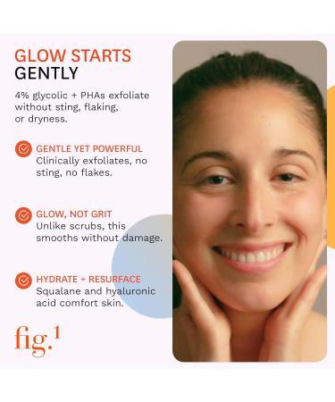 Fig.1 Glycolic Glow Treatment Refill 4% Glycolic Acid Face Exfoliant Smoothing Emulsion for Radiant Skin Hydrating PHA & Squalane Vegan 30 ml Refill Cartridge 30 ml - Buy Online on GoSupps.com
