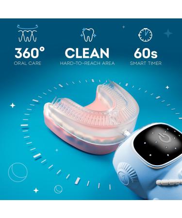 Buy Sensory 360 U-Shaped Astronaut Toothbrush for Kids 2-7 | Electric Kids Toothbrush with Memory Function & 5 Modes - Travel Essentials (Blue - Buy Online on GoSupps.com