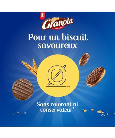 LU Granola - 4 Boxes of Granola Biscuits with Milk Chocolate - Family Pack - Set of 4 Chocolate Biscuits - Ideal for Snacks - Made in France - Pack of 4 x 200g - Buy Online on GoSupps.com