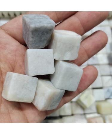 Crystal 6pcs Mini Natural Square Tumbled Stone Rose Quartz Cube Clear Crystal Reiki Aquarium Decoration Collection 20mm ningxiao