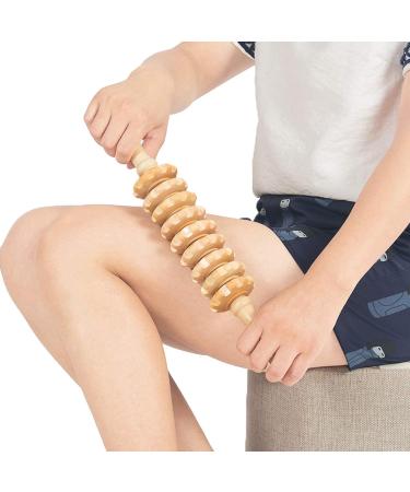 Haobin Wooden Massage Stick - Deep Tissue Roller for Neck Back & Body Relief | Premium Massage Device - Buy Online on GoSupps.com