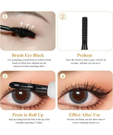 Heated Eyelash Curler Heated Lash Curler Electric Eyelash Curler with 3 Temperature Settings Portable Eyelash Curler Heated Rechargeable Quick Heat Intelligent Power Off Natural 24 Hours Long-Lasting - Buy Online on GoSupps.com