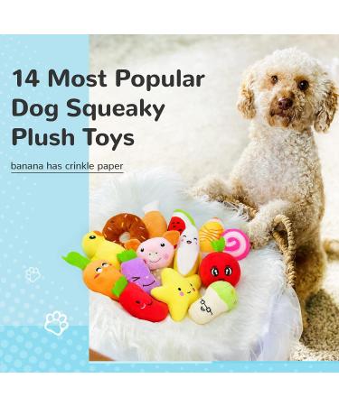 Legend Sandy Squeaky Dog Toys - Cute Plush Fruit & Veggies for Small & Medium Dogs | 14-Piece Set - Buy Online on GoSupps.com