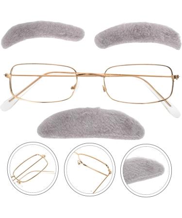 Doitool Halloween Costume Glasses Set - Self-Adhesive Mustache Eyebrows & Beard for Men | Perfect Rabbit Fur Costume Accessory - Buy Online on GoSupps.com