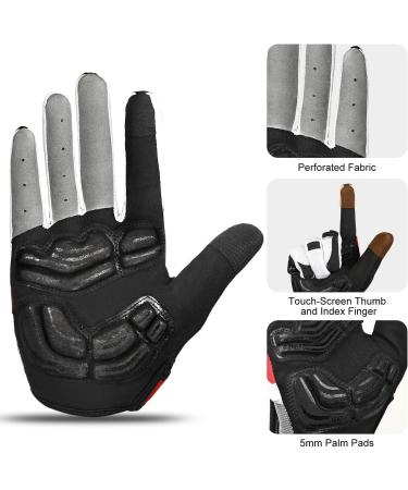 Inbike Men's Bicycle Gloves - Padded 5mm Gel Breathable MTB Gloves for Cycling & Outdoor Activities - Red-Lang Large (21.2 cm Palm) - Buy Online on GoSupps.com