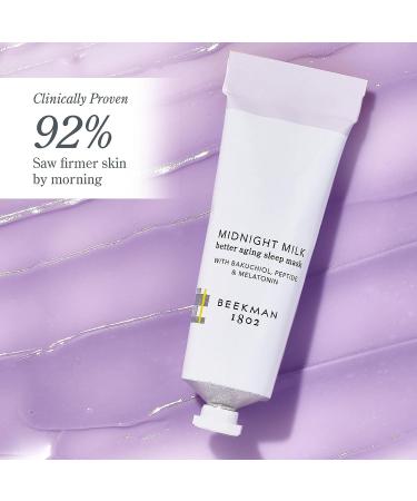 Beekman 1802 Midnight Milk Better Aging Sleep Mask - 2.4 fl oz - With Bakuchiol & Melatonin for Plumper, Youthful Skin - Cruelty Free - Buy Online on GoSupps.com