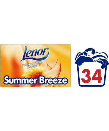 Lenor Fabric Tumble Dryer Sheets Summer Breeze - 34 Count Pack: Long-lasting Freshness - Buy Online on GoSupps.com