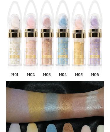 3 Colors Body Glitter Powder Highlight Set with Makeup Sponges - Buy Online on GoSupps.com