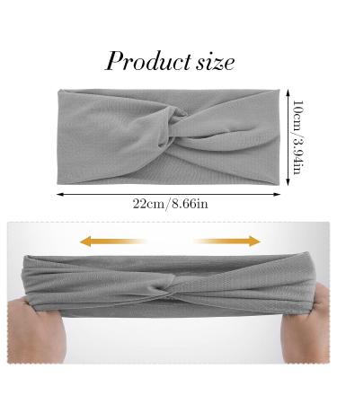 2PCS Black/Grey Turban Headbands for Women - Wide Stretch Head Wraps for Yoga, Running, and Sports - Fashion Hair Accessories for Girls - Buy Online on GoSupps.com