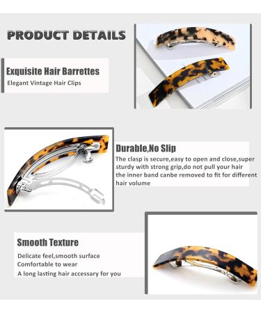 Buy 2 Large Retro Hair Clips for Women - Vintage French Automatic Hair Barrettes | Ideal for Thick Hair - Stylish & Durable Hair Accessories - Buy Online on GoSupps.com