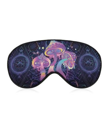 SEPTYK Magic Mushrooms Psychedelic Art Pattern Sleep Mask Eye Eyepatch Eyeshade with Elastic Strap Cover Sleeping for Men Women Kids