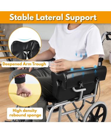 Lateral Support Wheelchair Arm Rest Cushion Accessories Torso Stabilization Leather Cover Armrest Support Universal Fit Wipe-Clean High Density Foam for Stroke Patients Seniors(A Pair) - Buy Online on GoSupps.com