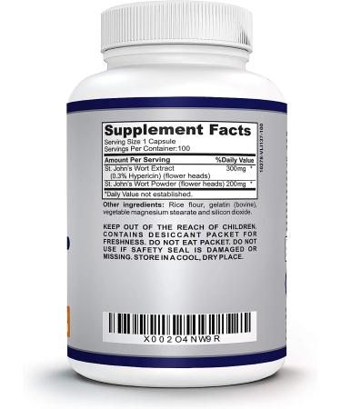 VITA St. John's Wort 500mg Mood Enhancer & Brain Health Support - 100 Non-GMO Capsules - Buy Online on GoSupps.com